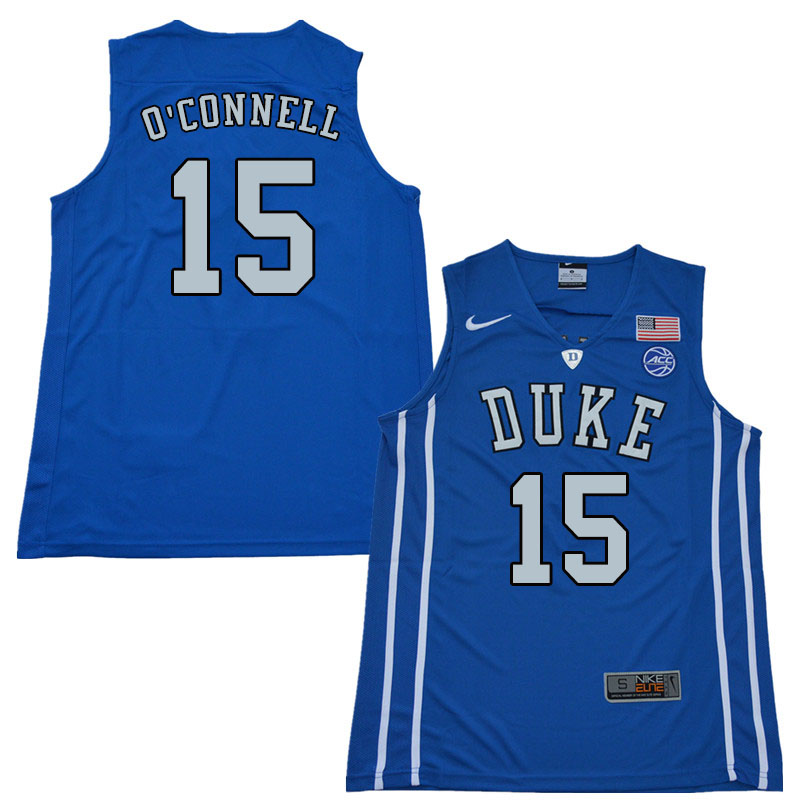 2018 Men #15 Alex O'Connell Duke Blue Devils College Basketball Jerseys Sale-Blue - Click Image to Close